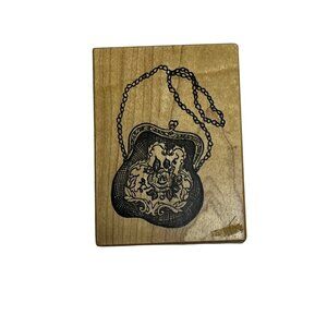 PSX Floral Evening Purse Wood Mounted Rubber Stamp F-3169 2" X 2.5"